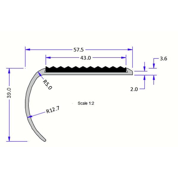 Tredsafe Bullnose Single Stair Nosing product image