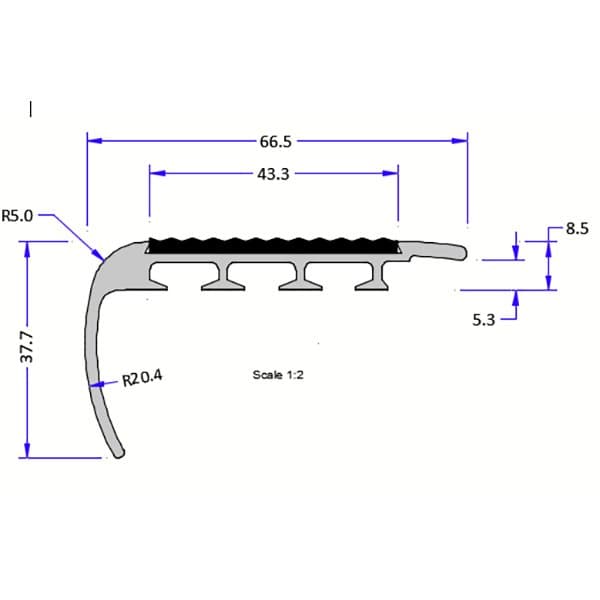 Tredsafe Bullnose Single Stair Nosing product image