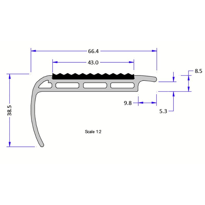 Tredsafe PVC Bullnose Single Black product image